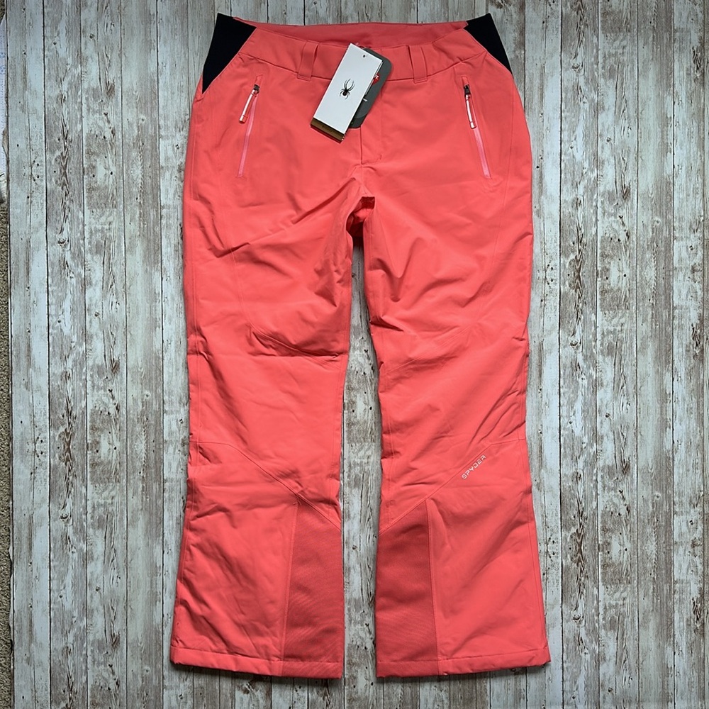 Spyder Winner Ski Pants Snowboard sz 14 Women's Tropic Pink Orange Winter Snow